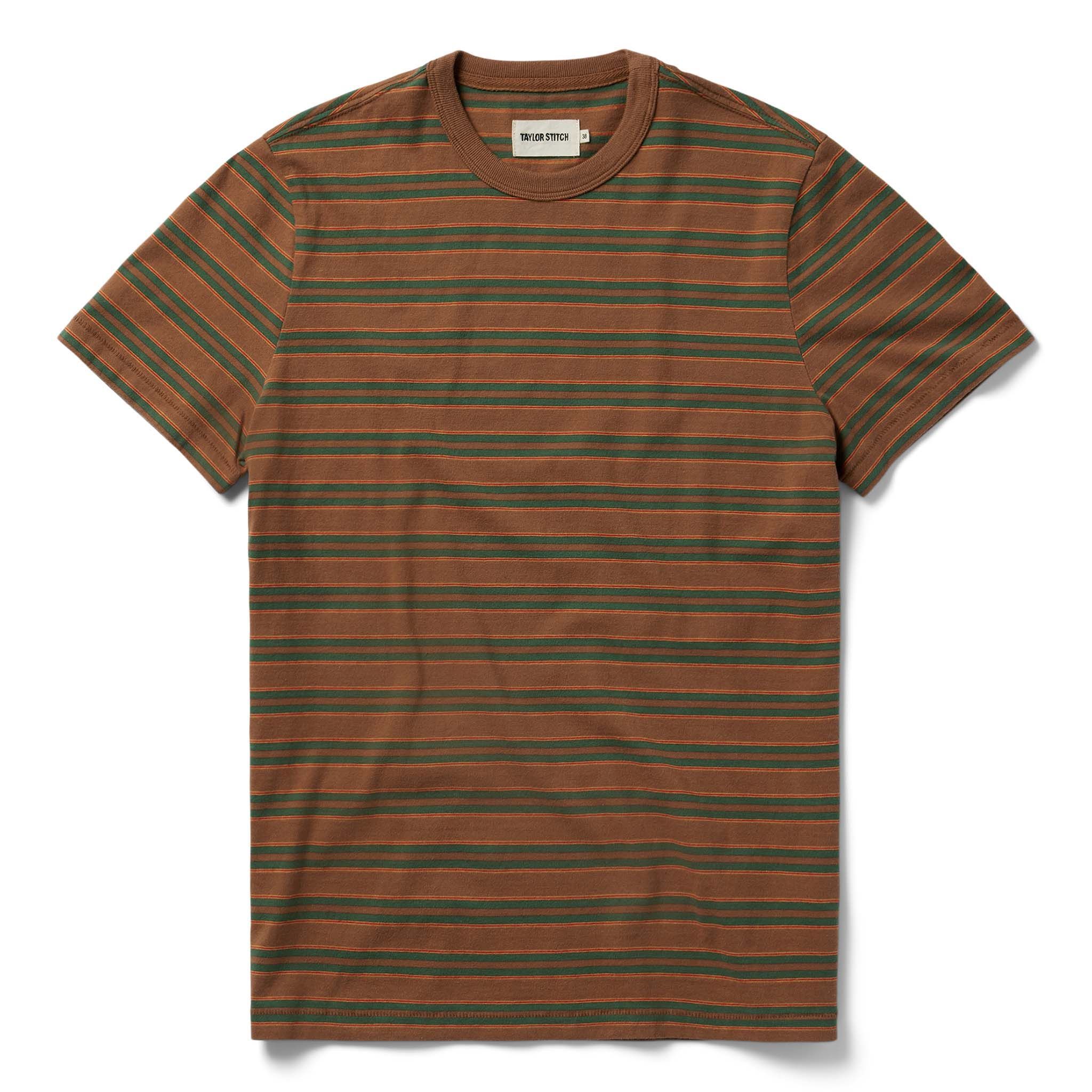 Voeaw Organic Cotton Tee in Sahara Stripe