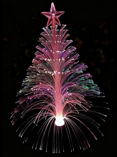 Solar-powered fiber-optic Christmas tree