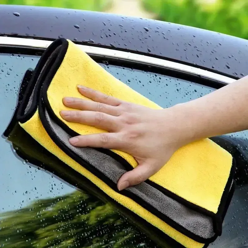 Double layer microfiber car towel
