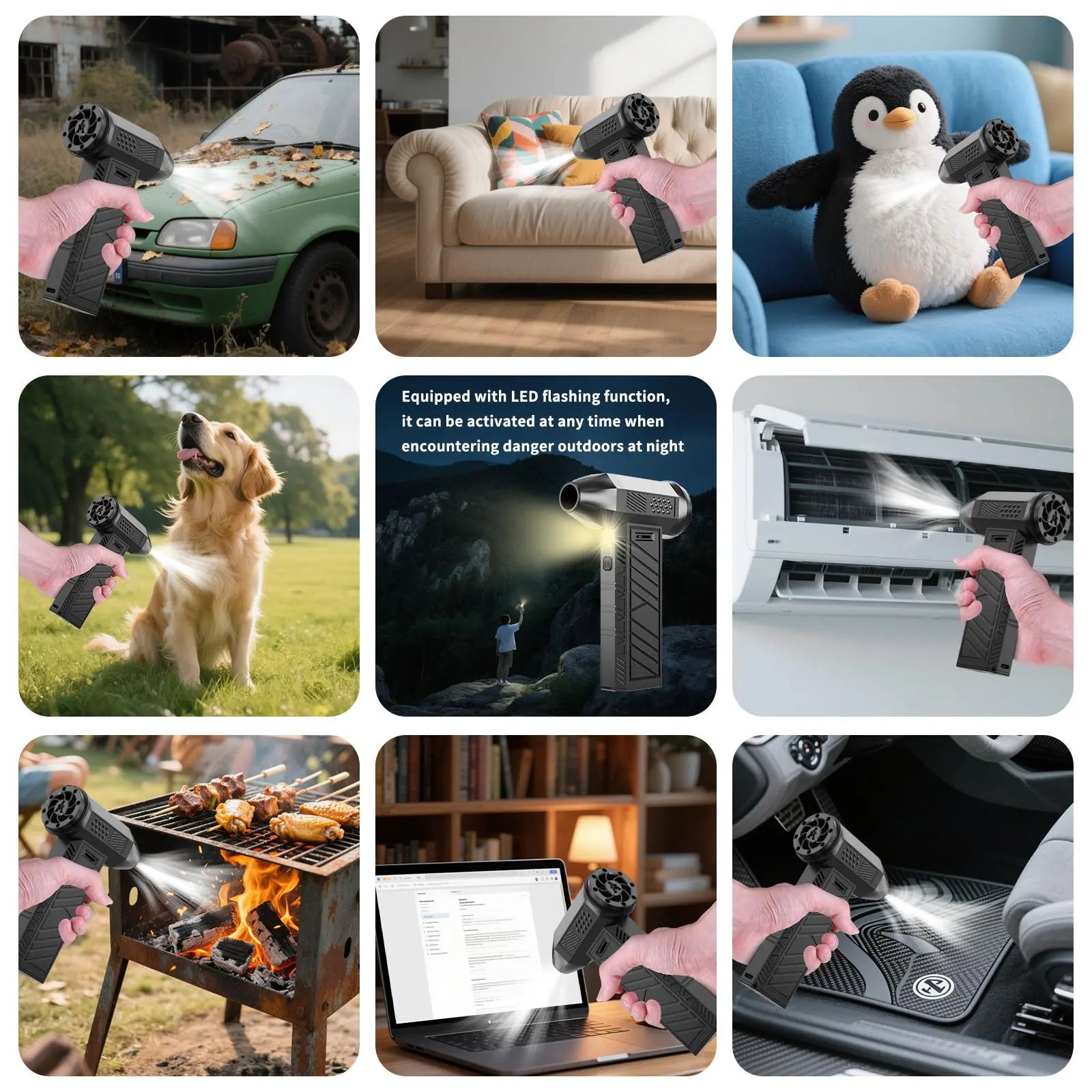 Portable Rechargeable Electric Air Blower – Wireless Turbo Dust Cleaner for Car, PC & Home