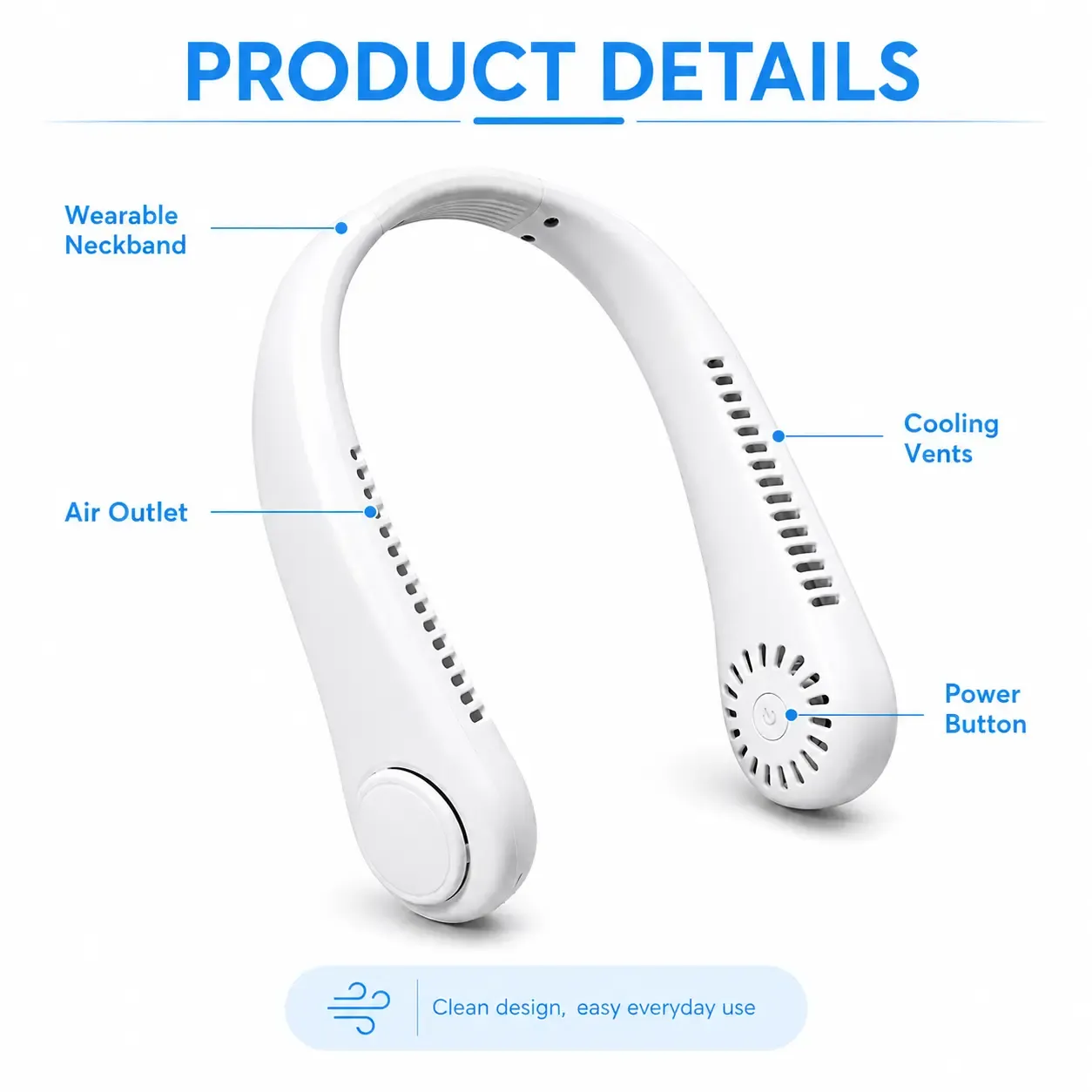 Stay Cool Anywhere – Hands-Free Neck Fan for Instant Refreshing Comfort