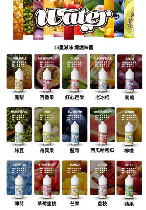 WATER 瓦特 30ml 35mg ‌瓦特小煙油 夏日冰感電子菸油  西瓜哈密瓜冰 檸檬冰 果香尼古丁鹽