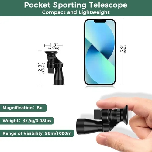 Mini monocular telescope with mobile phone adapter