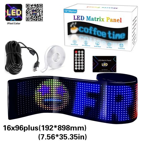 Programmable Bluetooth App Controlled Flexible LED Scrolling Display Light (Multiple sizes available)