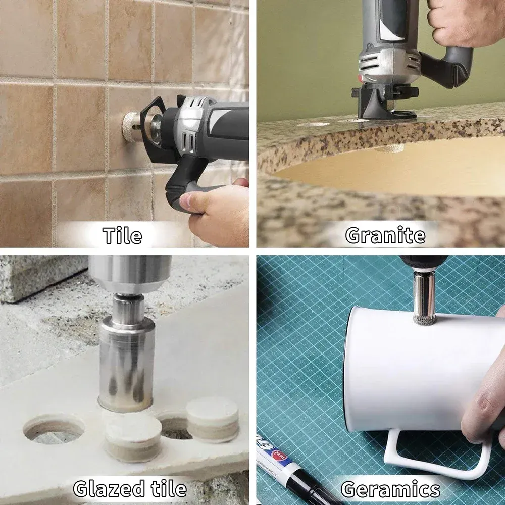 10PCS Diamond Coated Hole Saw Core Drill Bit