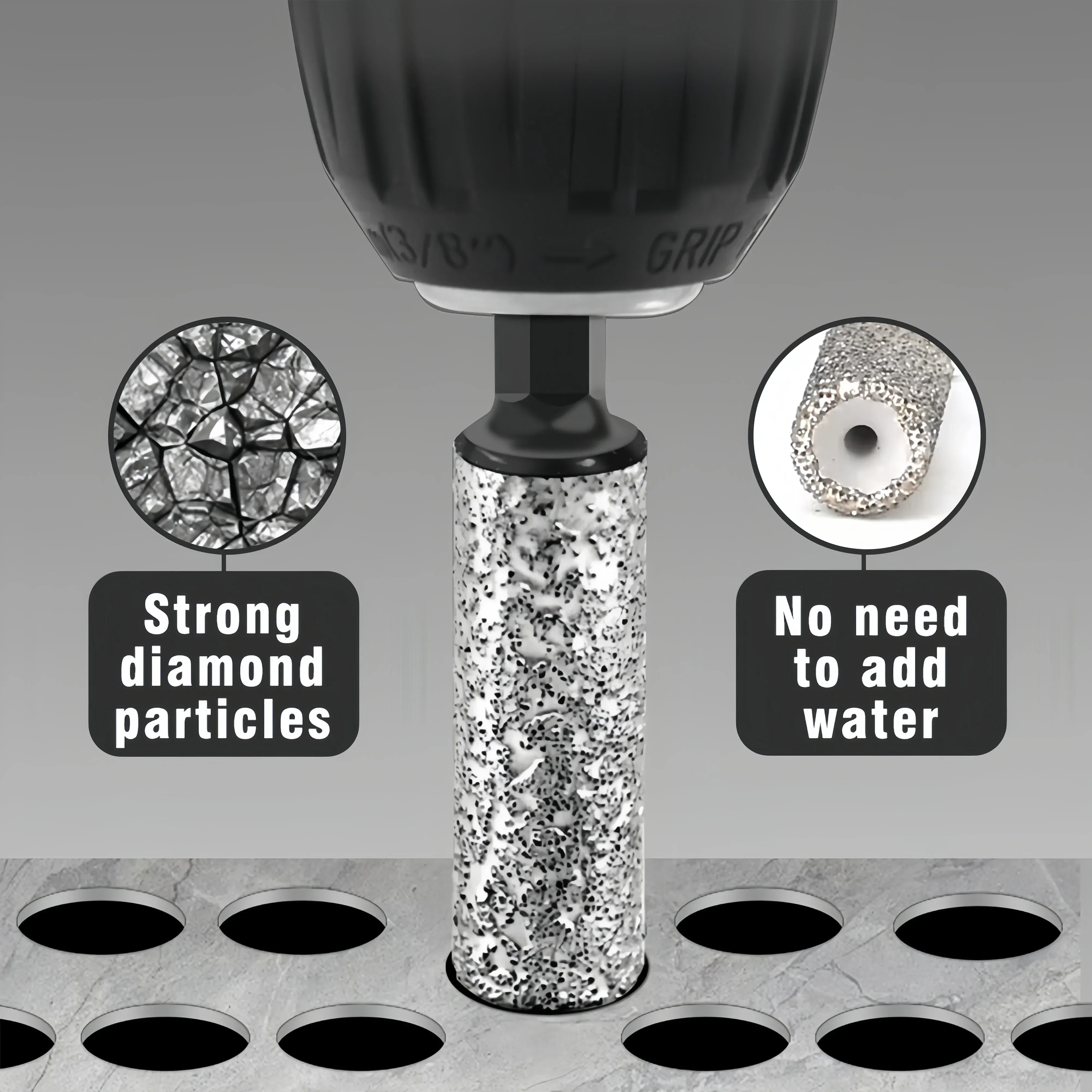 5-piece set of new diamond particle all sand drill bits