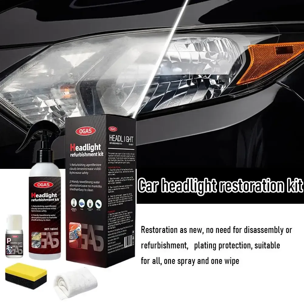 Car Headlight Restoration and Polishing Kit - Headlight Scratch Removal and Repair Cleaning Paste 60ml