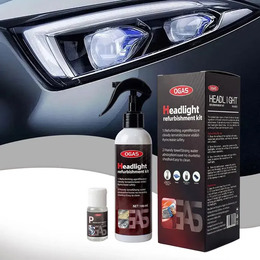Car Headlight Restoration and Polishing Kit - Headlight Scratch Removal and Repair Cleaning Paste 60ml