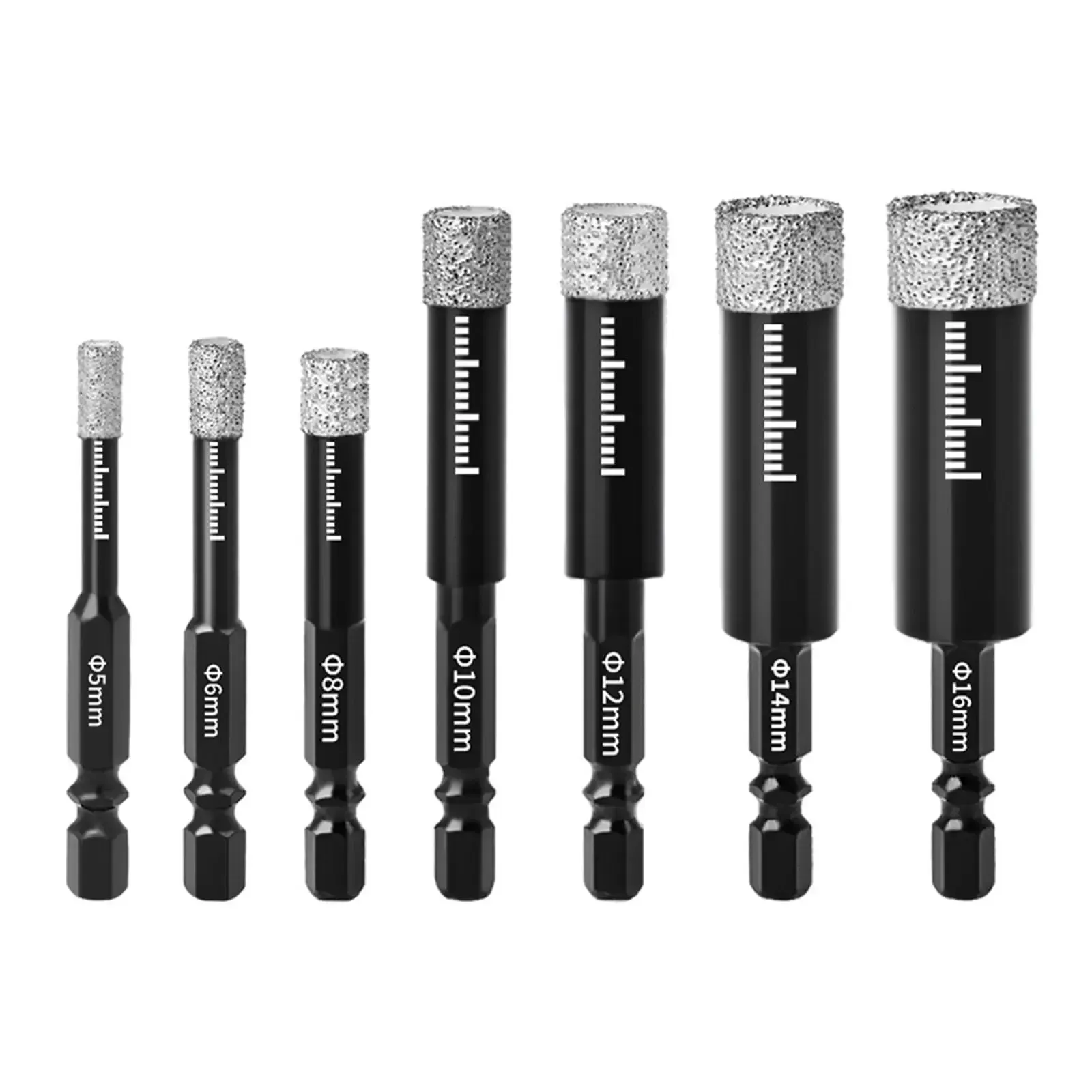 5PCS Hexagonal Shank Brazed Dry Ceramic Tile Diamond Drill Bit Hole Saw Marble Ceramic Granite Porcelain Cup Saw Hole Opener