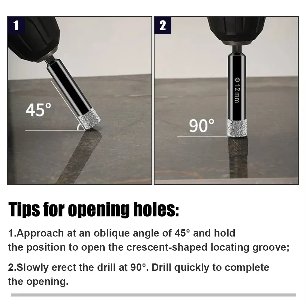 5PCS Hexagonal Shank Brazed Dry Ceramic Tile Diamond Drill Bit Hole Saw Marble Ceramic Granite Porcelain Cup Saw Hole Opener