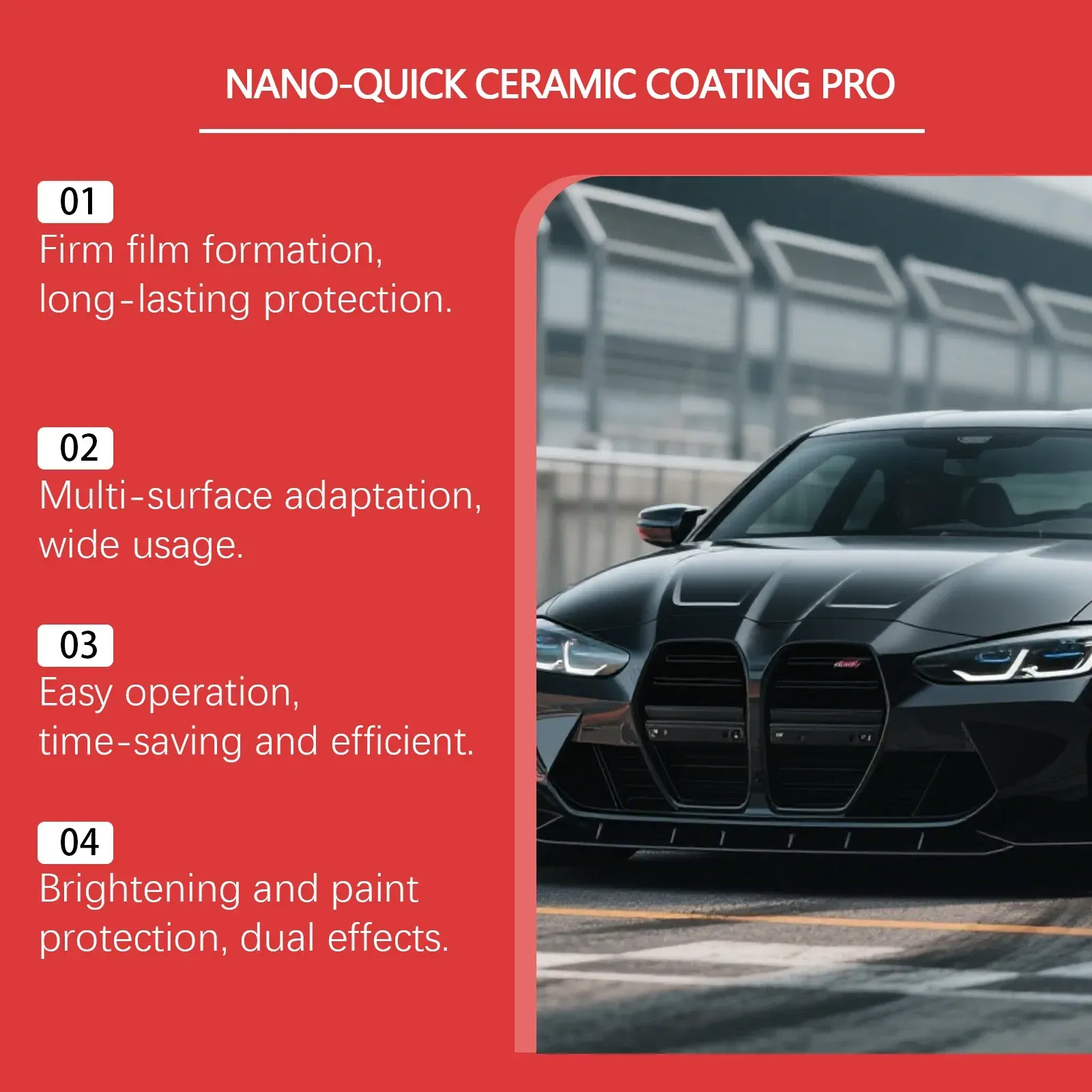 Premium Car Nano Ceramic Coating Liquid –Crystal Glass Plated Hydrophobic Paint Long-Lasting Protective Layer for Auto Detailing