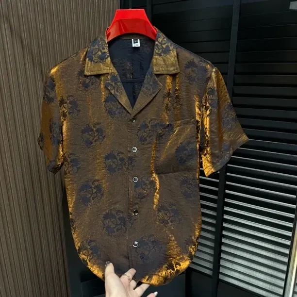 Hong Kong-style Cuban collar shirt