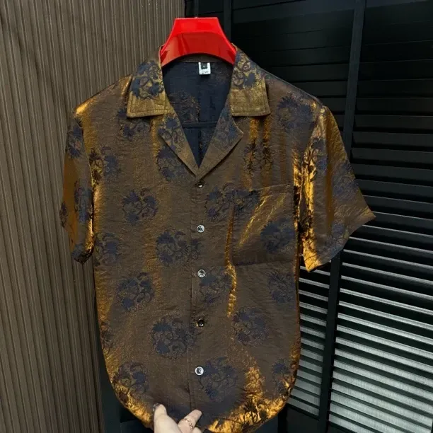 Hong Kong-style Cuban collar shirt