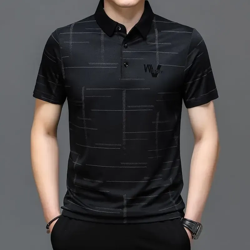 3D Print Geometric Splicing Polo Shirt For Men Colorful Pattern T-Shirts Summer Street Casual Short Sleeve Loose Tops Lapel Tees
