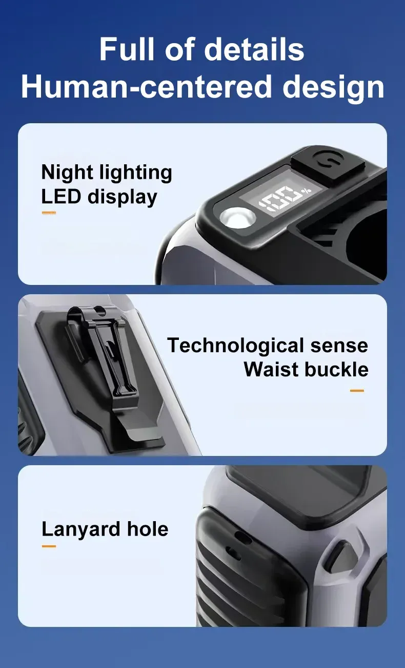 Beat the Heat in Nigeria! Hands-Free Cooling Waist Fan with Flashlight