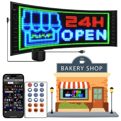 Programmable Flexible LED Scrolling Display with Bluetooth App Control size70*173MM