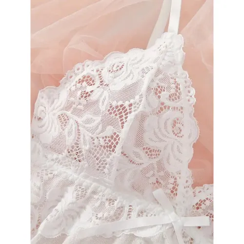 Sexy Lace Lingerie Set for Women, Sleepwear Nightdress with Matching Panties