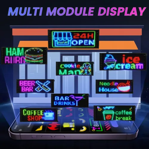 Programmable Flexible LED Scrolling Display with Bluetooth App Control size70*173MM