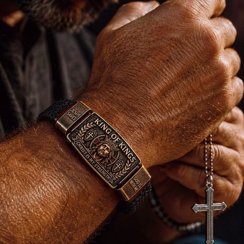 ✝️ King of Kings Faith Bracelet – Adjustable Christian Wristband Gift