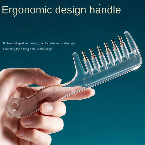 Transparent Visible Liquid Dispensing Comb Wide-Tooth Scalp Hair Follicle Care Essential Oil Applicator Hair Comb Three Per Set