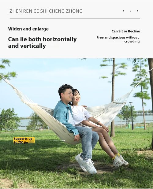 Camping Hammock Thickened Durable Fabric Canvas Single Hammocks Travel Swing Chair Hanging Bed Double Outdoor Hammock with Bag