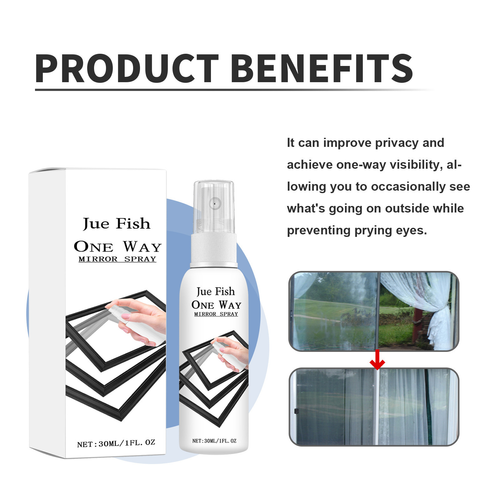 One-Way Mirror Effect Spray – Window Glass Mirror Cleaner for Home Bathrooms and Toilets (Dirt & Grime Remover)