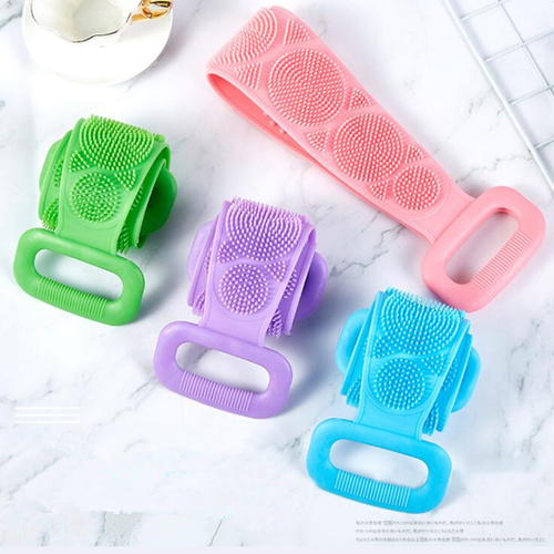 Reusable Shower Back Scraper Cleaning Brush Shower Feet Cleaner Wash Mat Multifunction Sucker Wall Mat Rub Foot Arms Body Bath  Four Per Set Blue Purple Green Pink