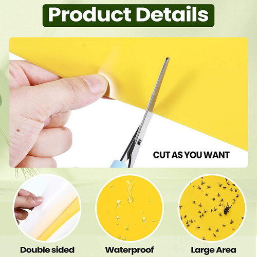 20*10cm Waterproof Fruit Fly Trap with Adhesive Double-sided Yellow Thrips Aphids Whitefly Sticker with 0.23 mm of Thickness 50pcs