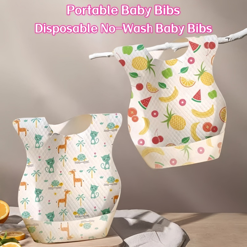 Baby Bib Set Silicone Washable Anti-Bacterial Button Closure Feeding Bibs for Toddlers Newborns 20PCS