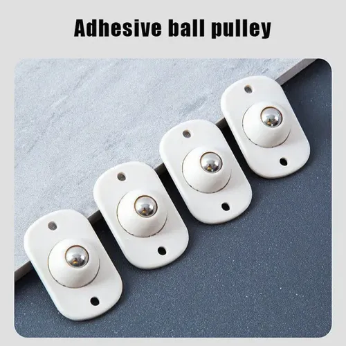 Stainless Steel Universal Wheel 360°Rotation Pulley 16pcs Self Adhesive