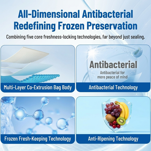 100Pcs Fresh Keeping Frozen Food Packaging Pouch Reusable Foil Ziplock Bag for Meat Seafood Fish Fruits Vegetables