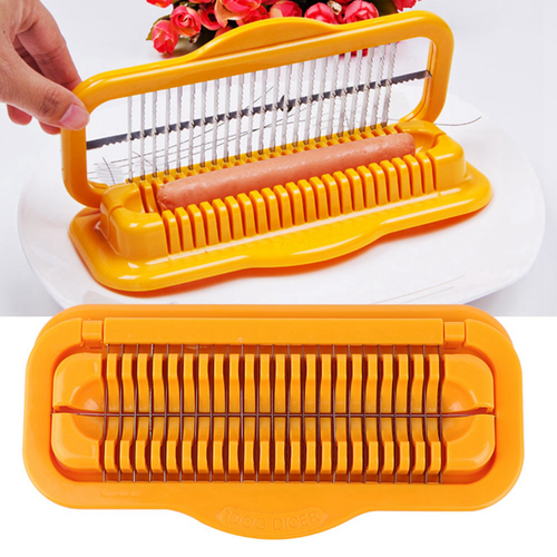 Multi-Function Quick and Convenient Hot Dog Slicing Slicer Tool Hamburger Banana Slicer Simple Kitchen Tool Help Cooking