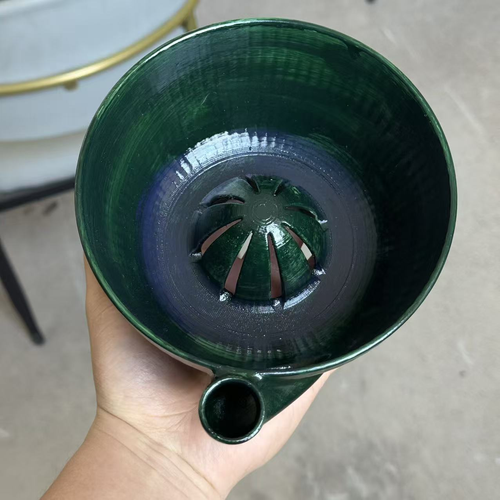 Self-Spinning Berry Washer & Colander, 360°Hydro-Vortex Rinser with Drainage, Stoneware Serving Bowl