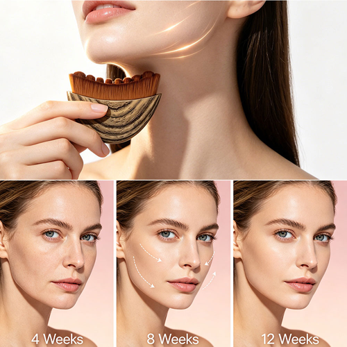Makeup Brush Lymphatic Contour Face Brush-Ergonomic Design for Precise Skin Drainage or Massaging Relieves Fatigue Dry Brush