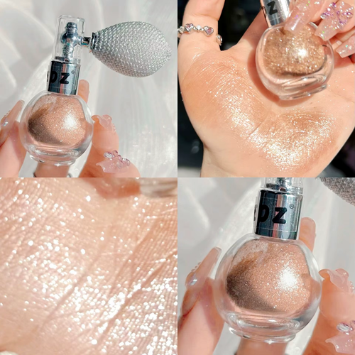 Bling Vegan Highlighter High Quality 3D Glitter Powder Long-Lasting Waterproof Shiny Face and Body Highlighter Spray Two Per Set Gold And Silver