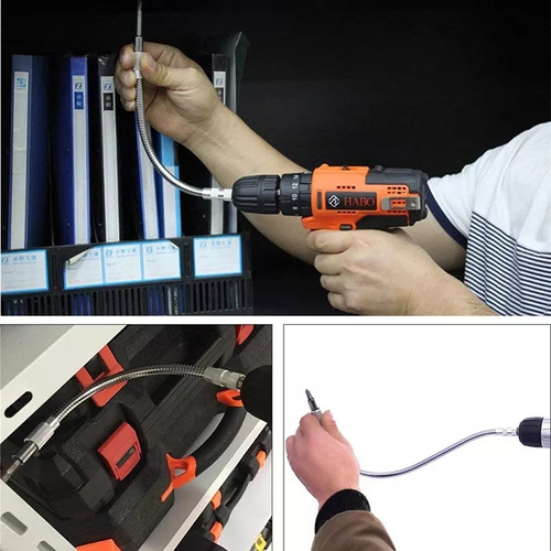 200 300mm Hexagonal Handle Metal Flexible Shaft Electric Drill Variable Direction Screwdriver Head Hex Socket Rod Two Per Set