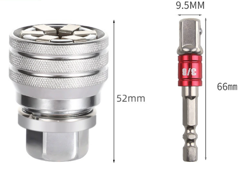 Universal Sleeve 2 Inch 10-19 Mm Adjustable Hex Universal Socket Torque Ratchet Wrench Head Spanner Sleeve Tools for Mechanic Connecting Rod Included