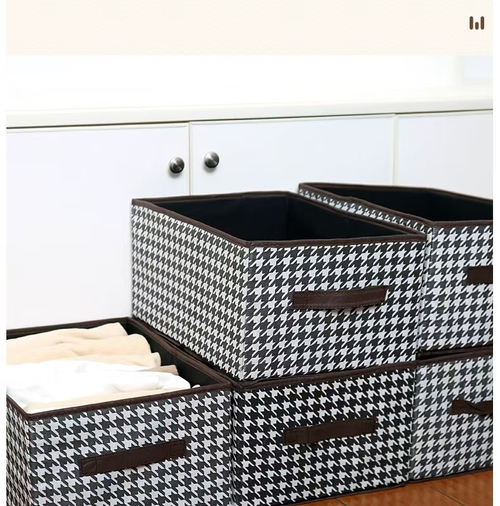 Foldable Storage Box Clothing Jeans Underwear Baby Clothes Organizer Wardrobe Storage Container Bathroom Living Room Four Per Set