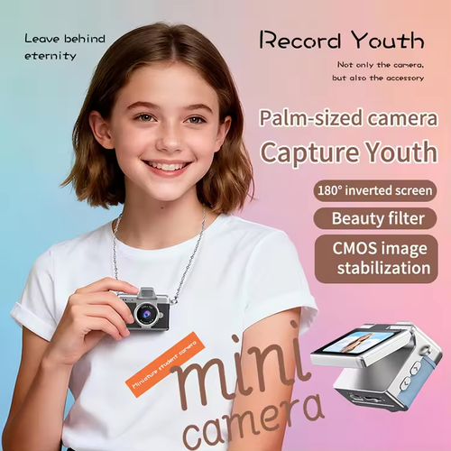 Pink Thumb Keychain Camera 1.47 Inch Screen Retro CCD Mini Digital Camera HD Very Small Camcorder Video Recorder With 32G  Memory Card
