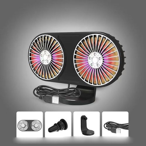 360 Degree Adjustable Car Dual-Head Fan