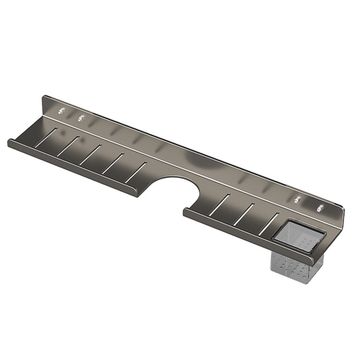 Modern Simple Grey Aluminum Single Layer Over-the-Mirror Bathroom Shelf Toilet Faucet Washbasin Sink Wall-Mounted No-Drill Rack