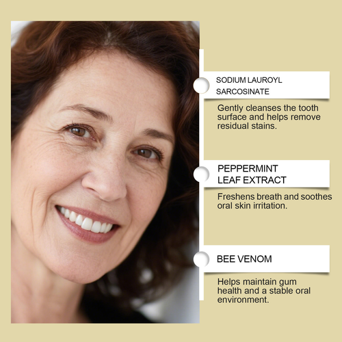 Oral Care Powder with Delicate Texture Clean Teeth Stains Clean Luster Fresh Bee Venom Tooth Powder