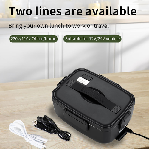 Large Capacity Car Double Electric Lunch Box Electric Heated Lunch Box Stainless Steel Portable Insulated Lunch Box