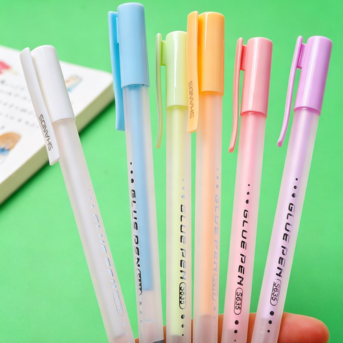 Glue Pen-Shaped Solid Glue Stick for Kids Quick-Drying Craft Adhesive Pen for School DIY Scrapbooking Creative Art Tools