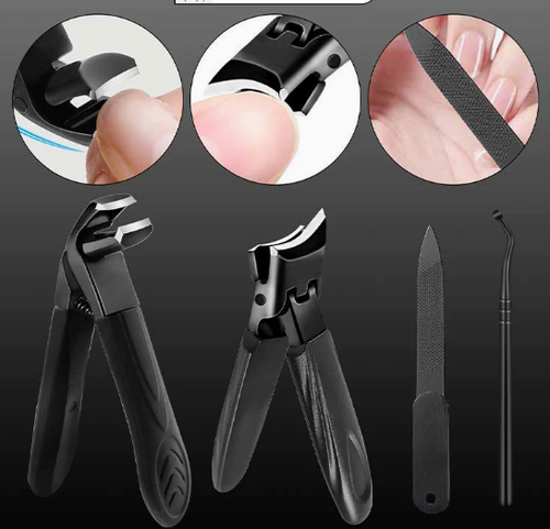 Professional Stainless Steel Thick Nails Cutter Black Nail Clipper Manicure Trimmer for Fingernails Toenails