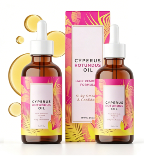 60ml Natural Herbal Hair Removal Oil Cyperus Rotundus Oil for Body Legs Reduces Hair Growth Moisturizing Soothing Cyperus Rotundus Serum Oil for Skin 2pack
