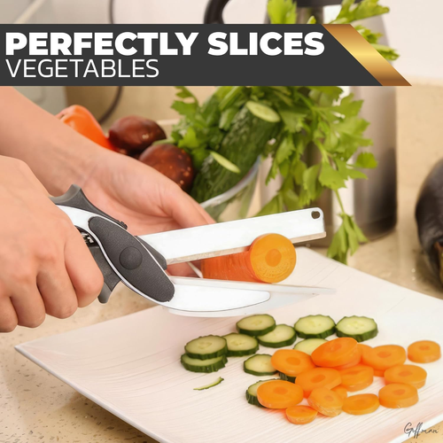 New Arrival Kitchen Food Cutter Multipurpose Stainless Steel Scissors Vegetable Slicer and Fruit Cutter Kitchen Knife