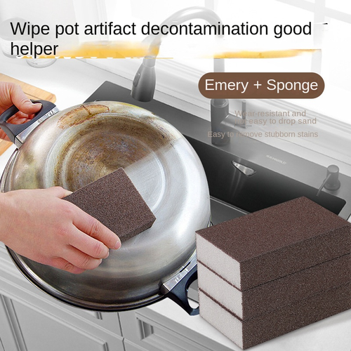 Dual-Sided Strong Decal Feature Kitchen Eraser Sponge Emery Sponge for Magic Wipe Pot and Stain Removal Sponges & Scouring Pads