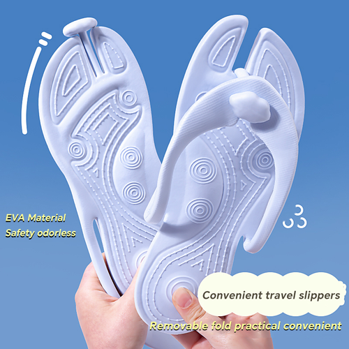 Unisex Disposable Lightweight Anti-Slip Flip-Flops Foldable Travel Slippers for Men for Hotels Airplane Pool Shower Pink And White Value 2-Pack