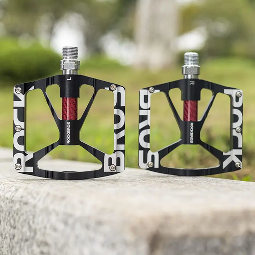 ROCKBROS Mountain Bike Pedals MTB Pedals CNC Non-Slip Lightweight Aluminum Alloy Bicycle Pedals Sealed Bearings Bicycle Platform Pedals Road Bike Pedal,Black